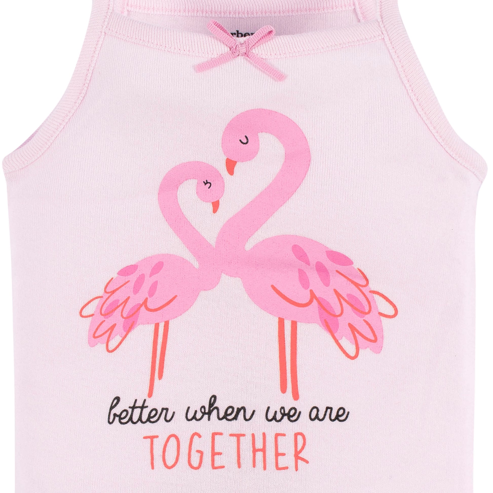 4-Pack Baby Girls Flamingo Fun Sleeveless Onesies® Bodysuits