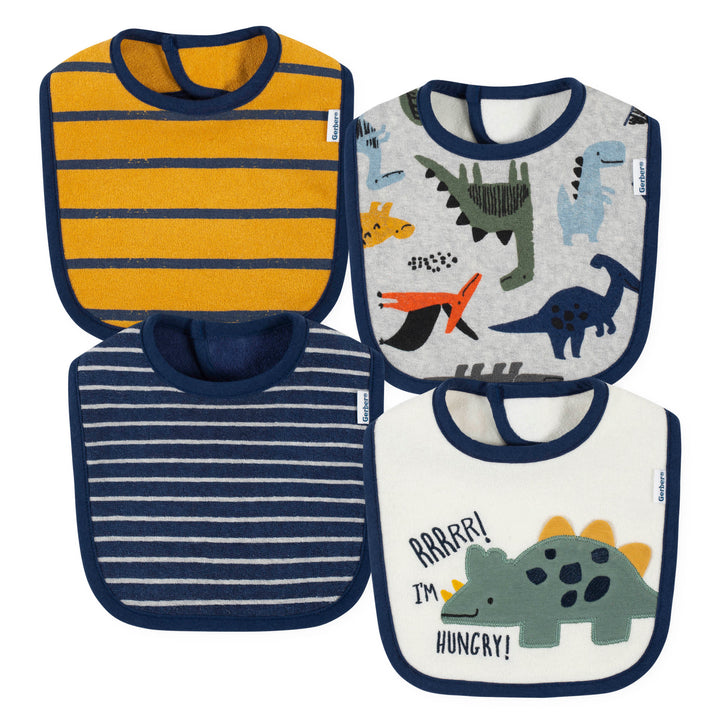 4-Pack Baby Boys Dino Bibs-Gerber Childrenswear
