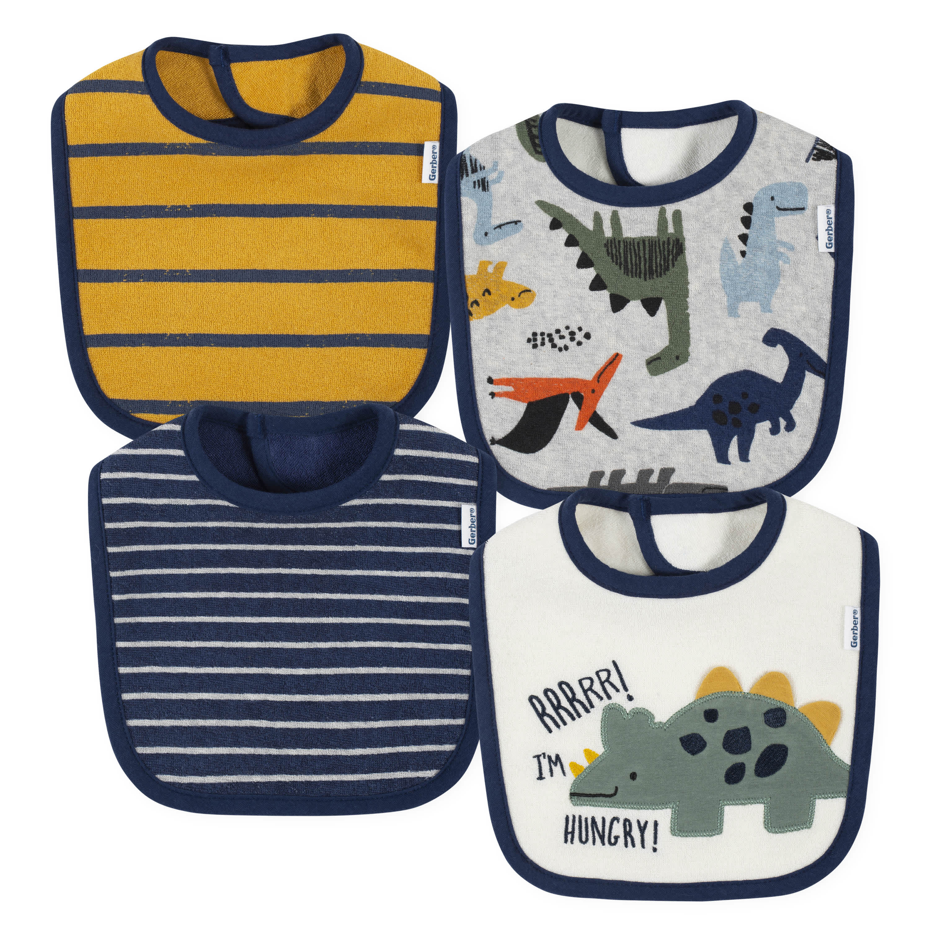4-Pack Baby Boys Dino Bibs-Gerber Childrenswear