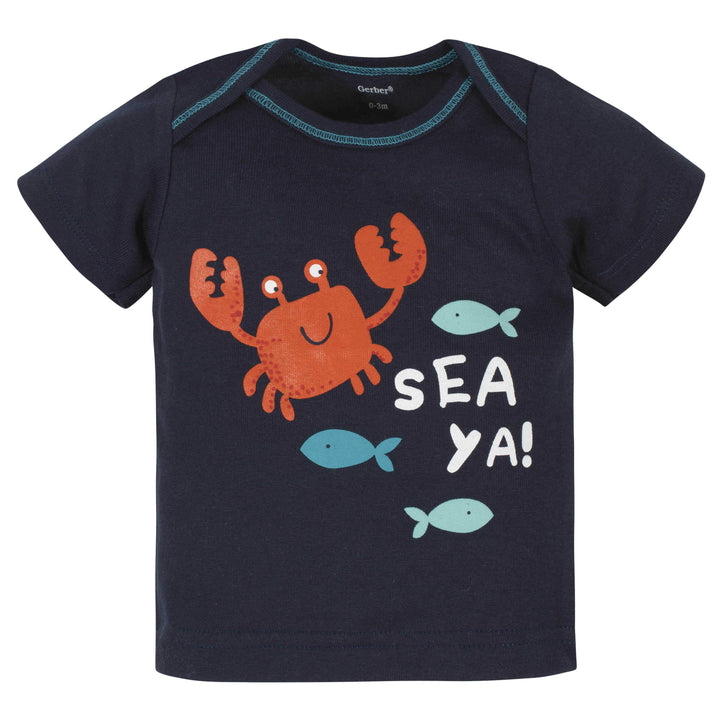 4-Piece Baby Boys Under the Sea Onesies® Bodysuit, Short, Shirt, and Active Pant Set