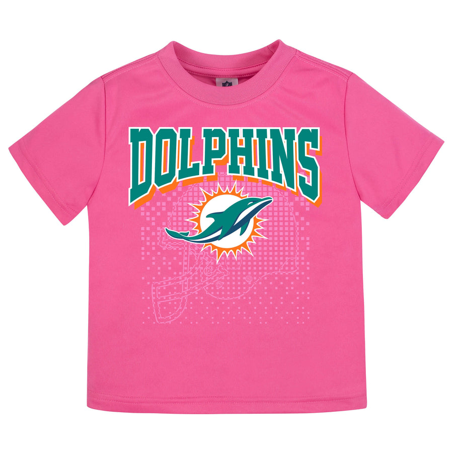Miami Dolphins Girls Short Sleeve Tee Shirt-Gerber Childrenswear