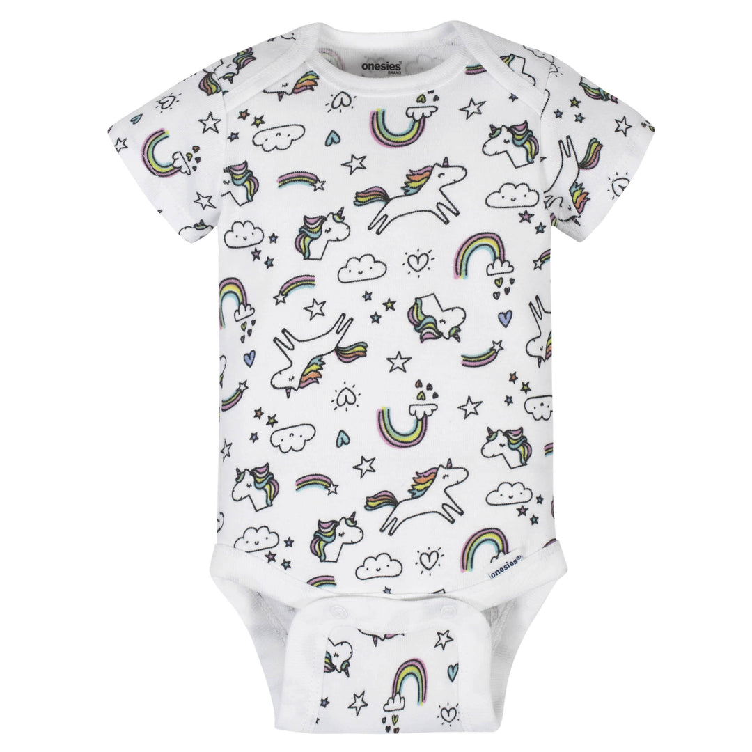 6-Piece Baby Girls Unicorn Onesies® Brand Bodysuits & Pants Set-Gerber Childrenswear