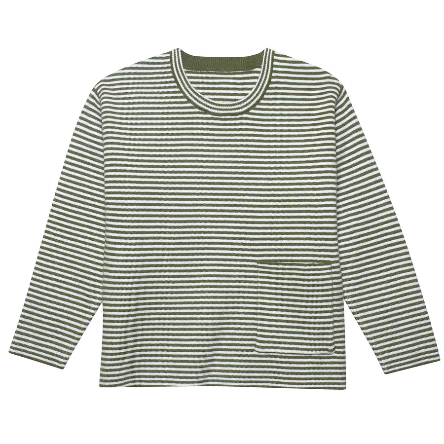 Infant & Toddler Boys Green Striped Sweater with Pocket-Gerber Childrenswear