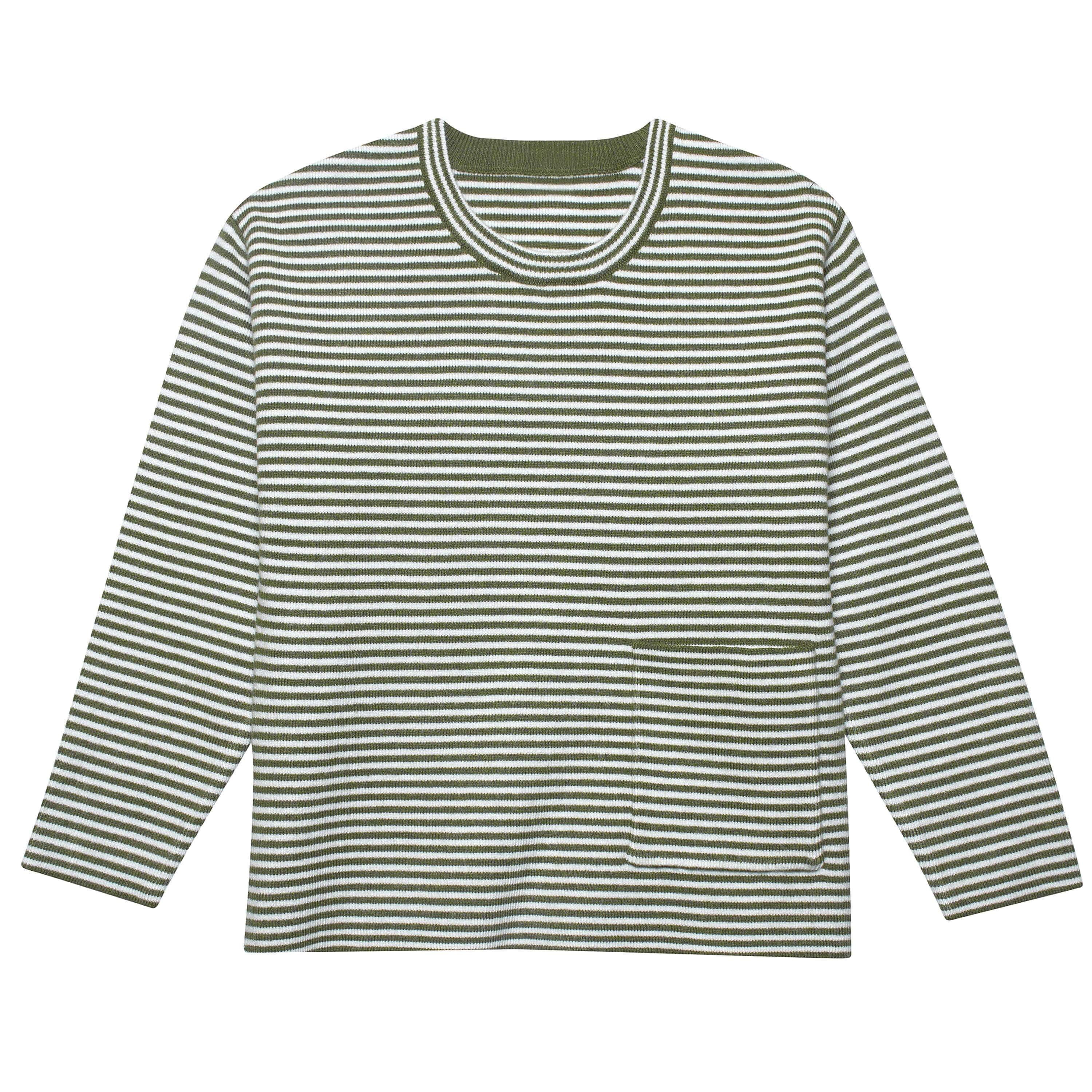 Infant & Toddler Boys Green Striped Sweater with Pocket-Gerber Childrenswear