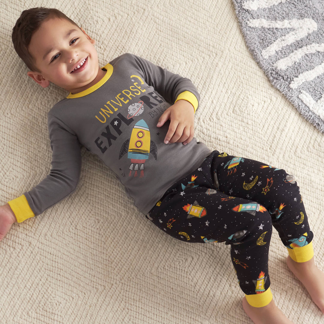 4-Piece Infant & Toddler Boys Blast Off Snug Fit Cotton Pajamas-Gerber Childrenswear