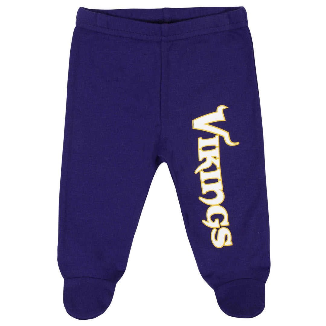 Minnesota Vikings 3-Piece Baby Boys Bodysuit, Pant, and Cap Set-Gerber Childrenswear
