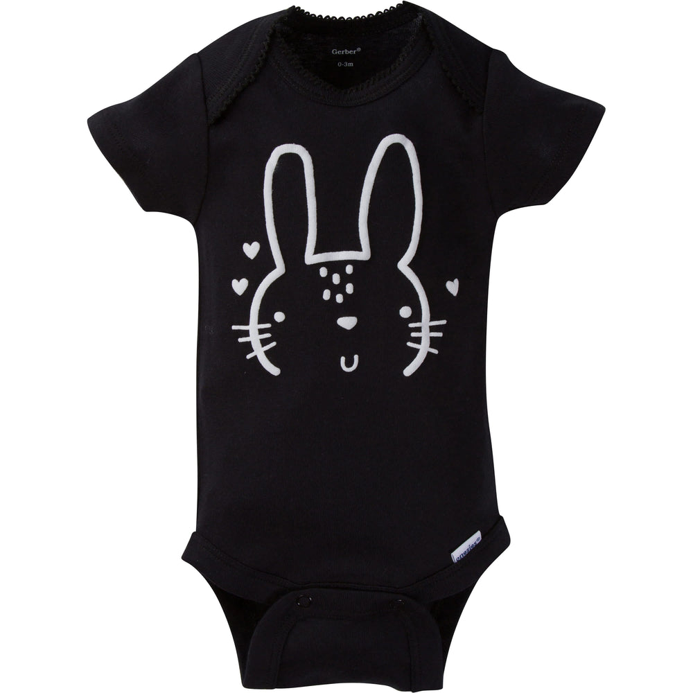 3-Pack Baby Girls Bunny Short Sleeve Onesies® Bodysuits