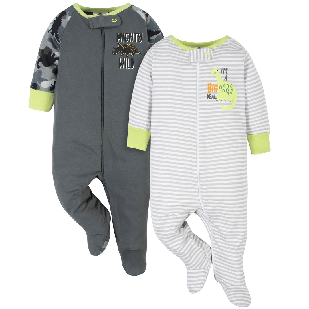 2-Pack Baby Boys Big Deal Dino & Mighty Wild Sleep 'n Plays-Gerber Childrenswear