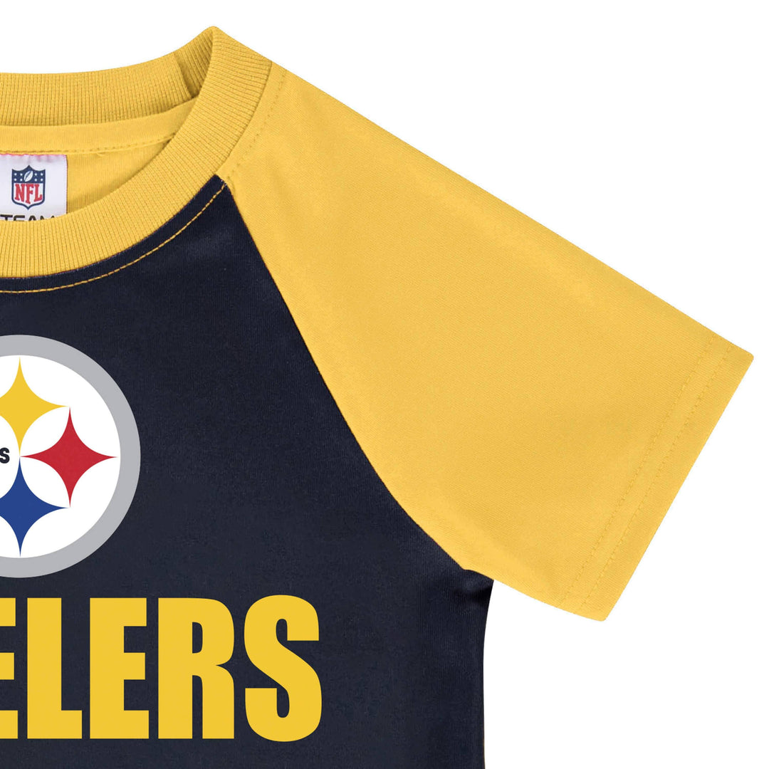 Pittsburgh Steelers Toddler Boys Short Sleeve Tee Shirt-Gerber Childrenswear