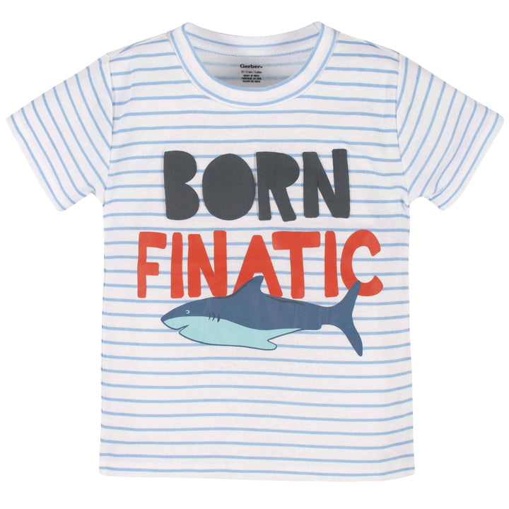 Boys 4-Piece Sharks Shirts, Shorts, & Pants Set-Gerber Childrenswear