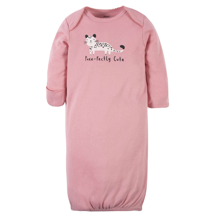 2-Pack Baby Girls Leopard Gowns-Gerber Childrenswear