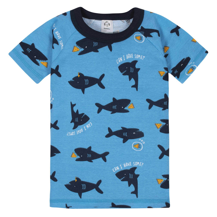 4-Piece Boys Sharks Pajama Set