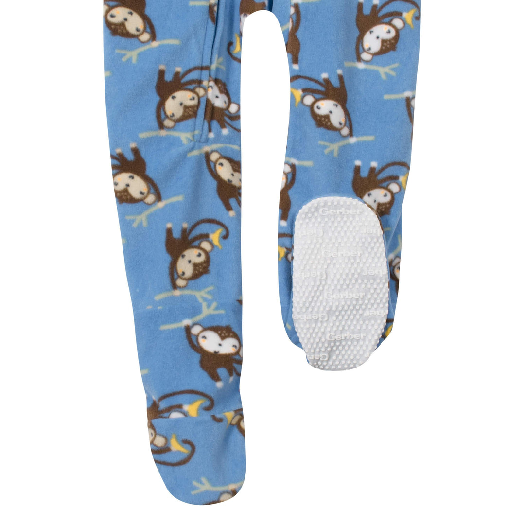 Gerber® 4-Pack Toddler Boys Monkeys & Foxes Fleece Pajamas-Gerber Childrenswear