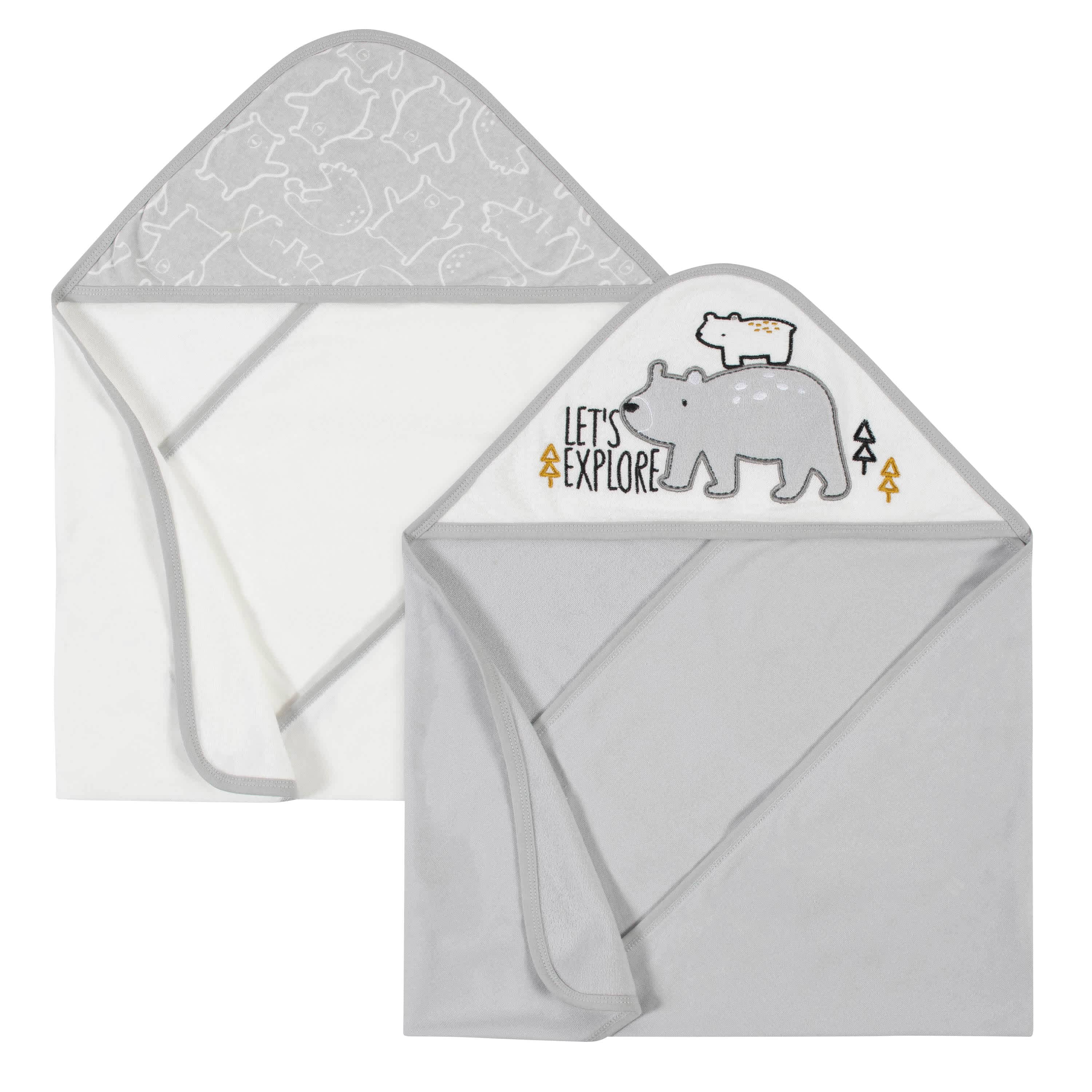 2-Pack Boys Bear Hooded Towels-Gerber Childrenswear