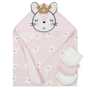 4-Piece Baby Girls Bunny Ballerina Hooded Towel & Washcloth Set-Gerber Childrenswear