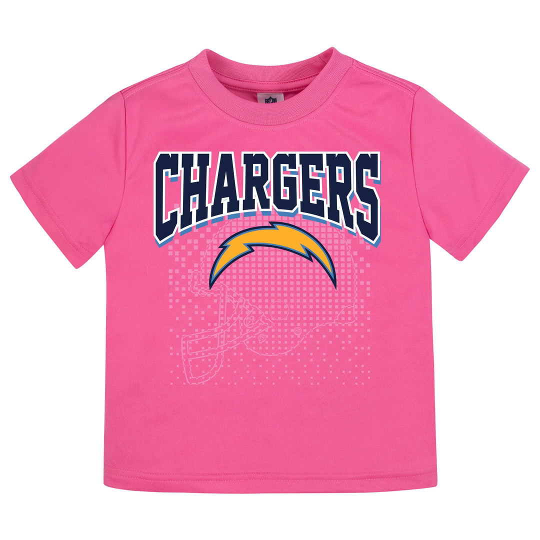 LA Chargers Girls Short Sleeve Tee Shirt-Gerber Childrenswear