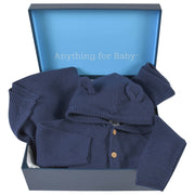 3-Piece Baby Boys Navy Knit Outfit & Blanket Set-Gerber Childrenswear