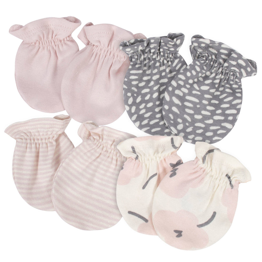 Gerber® 4-Pack Baby Girls Mittens - Bunny-Gerber Childrenswear