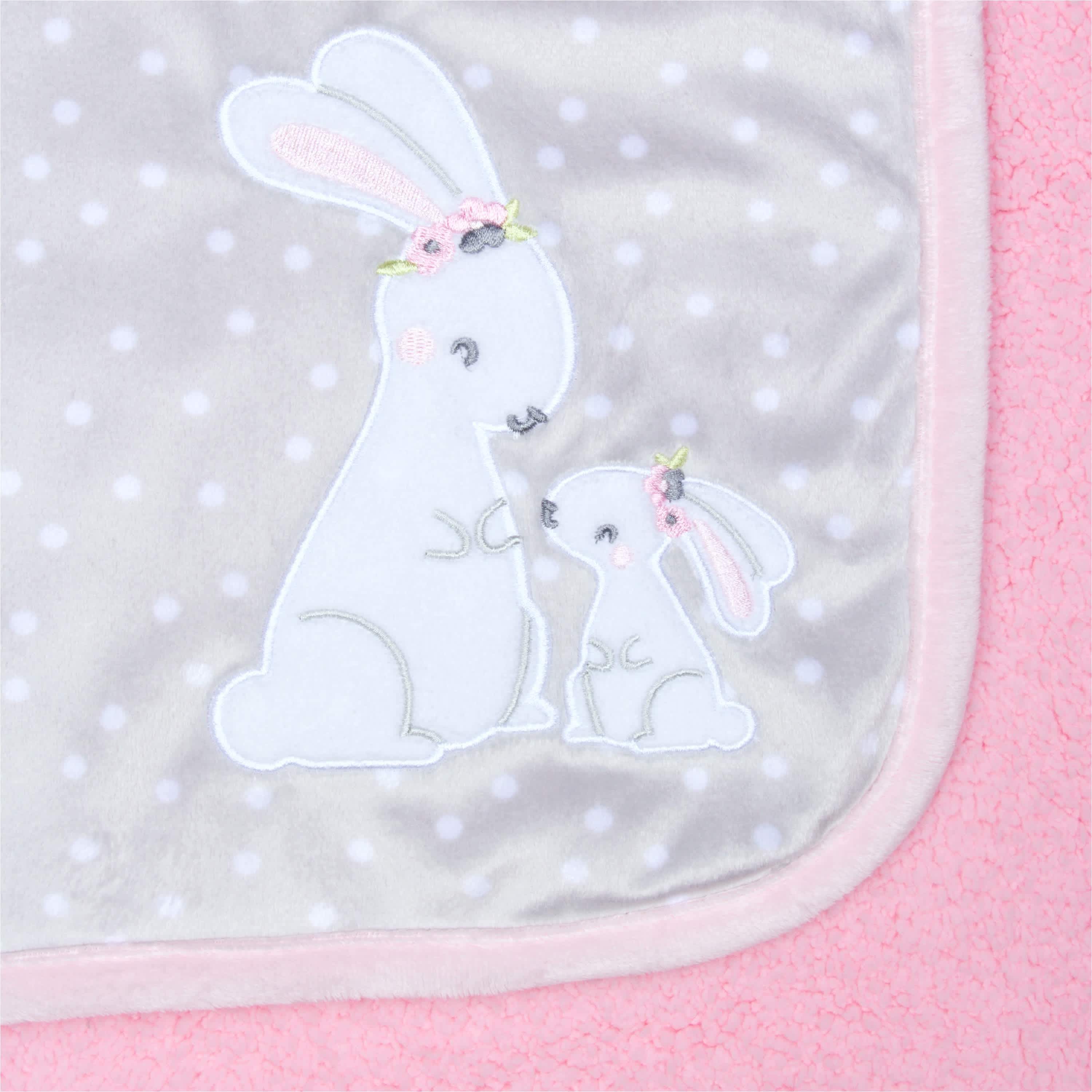 Girls Mommy & Me Bunny Plush Blanket-Gerber Childrenswear