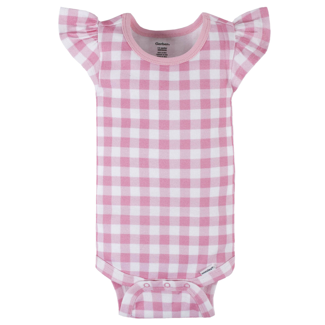 4-Pack Baby Girls Summer Blossom Short Sleeve Onesies® Bodysuits-Gerber Childrenswear