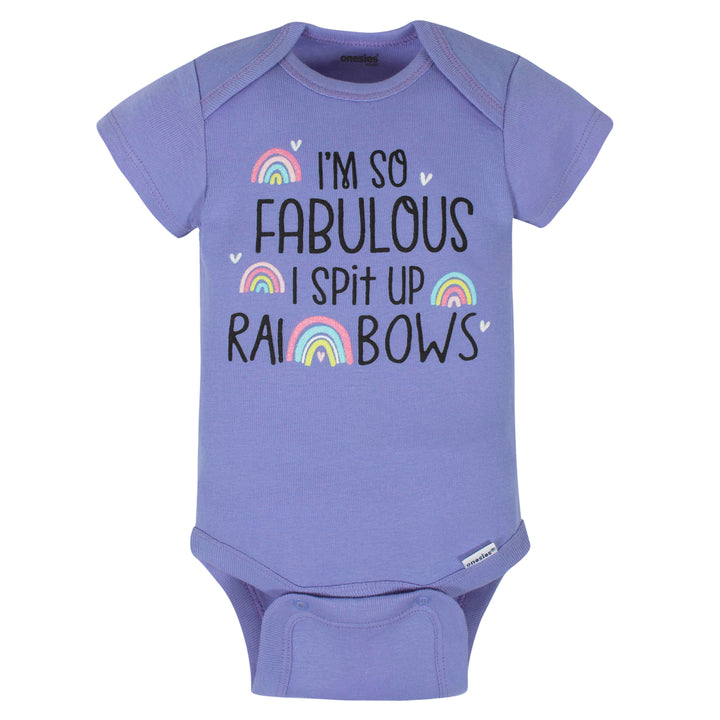 8-Pack Baby Girls Unicorns Onesies® Brand Bodysuits-Gerber Childrenswear