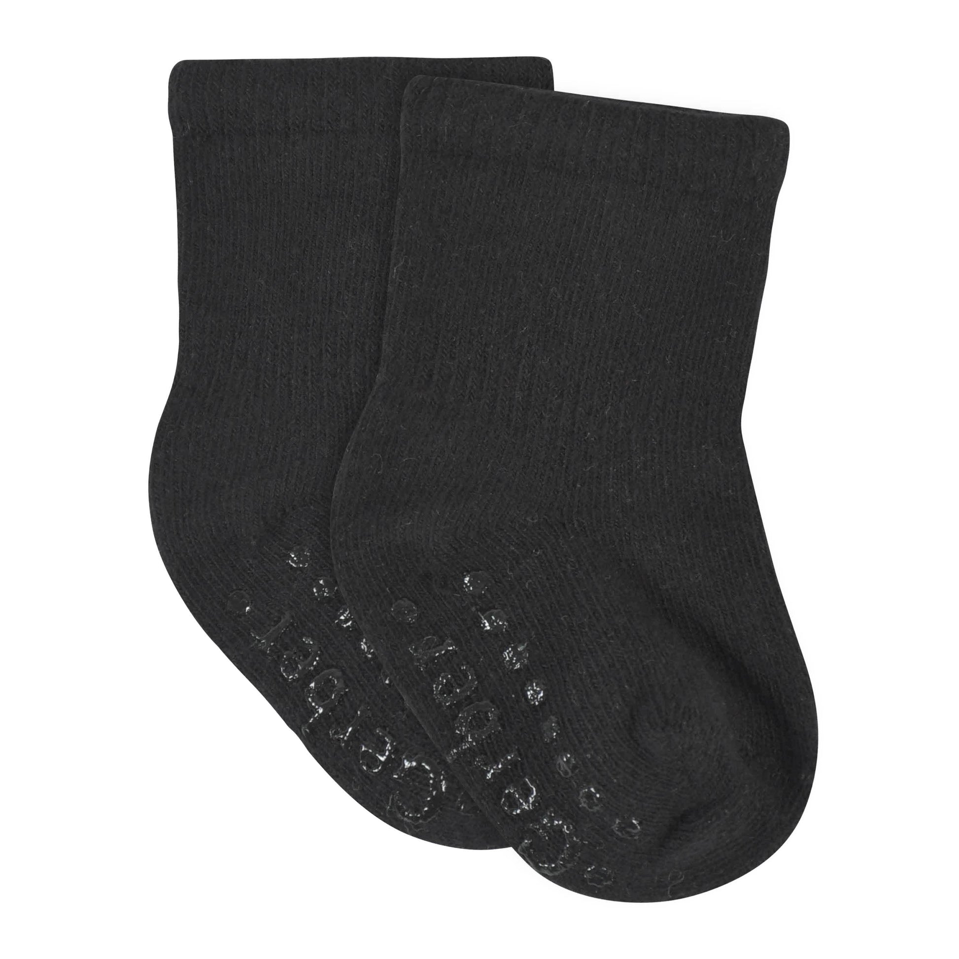 8-Pack Baby & Toddler Black Wiggle-Proof™ Jersey Crew Socks-Gerber Childrenswear
