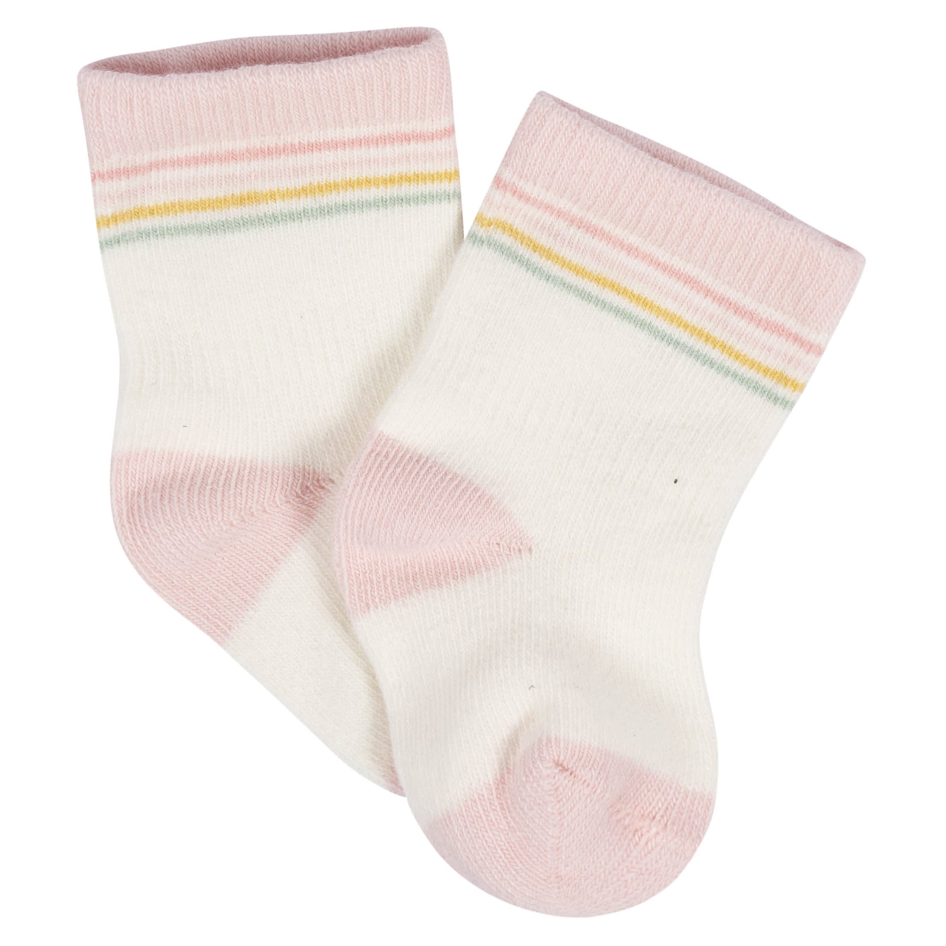 8-Pack Baby Girls Golden Floral Jersey Wiggle Proof® Socks