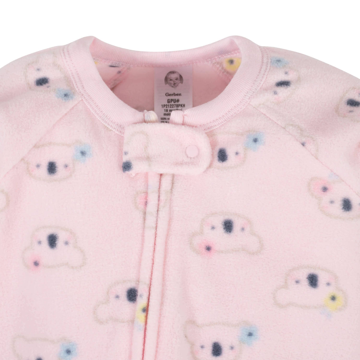 Gerber® 2-Pack Baby Girls Flowers & Koalas Fleece Pajamas-Gerber Childrenswear