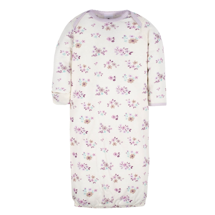 4-Pack Baby Girls Lavender Garden Gowns