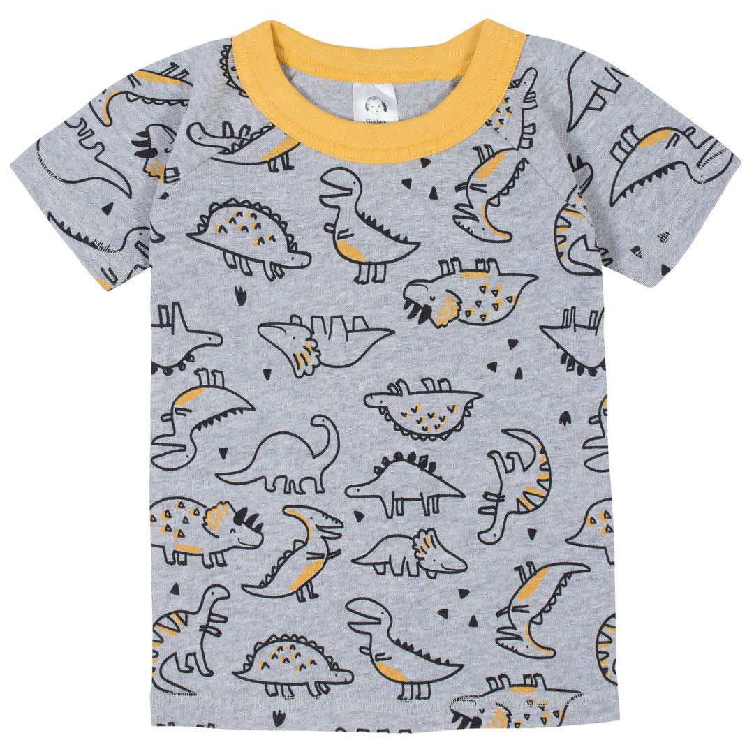 4-Piece Infant & Toddler Boys Dino Snug Fit Cotton Pajamas