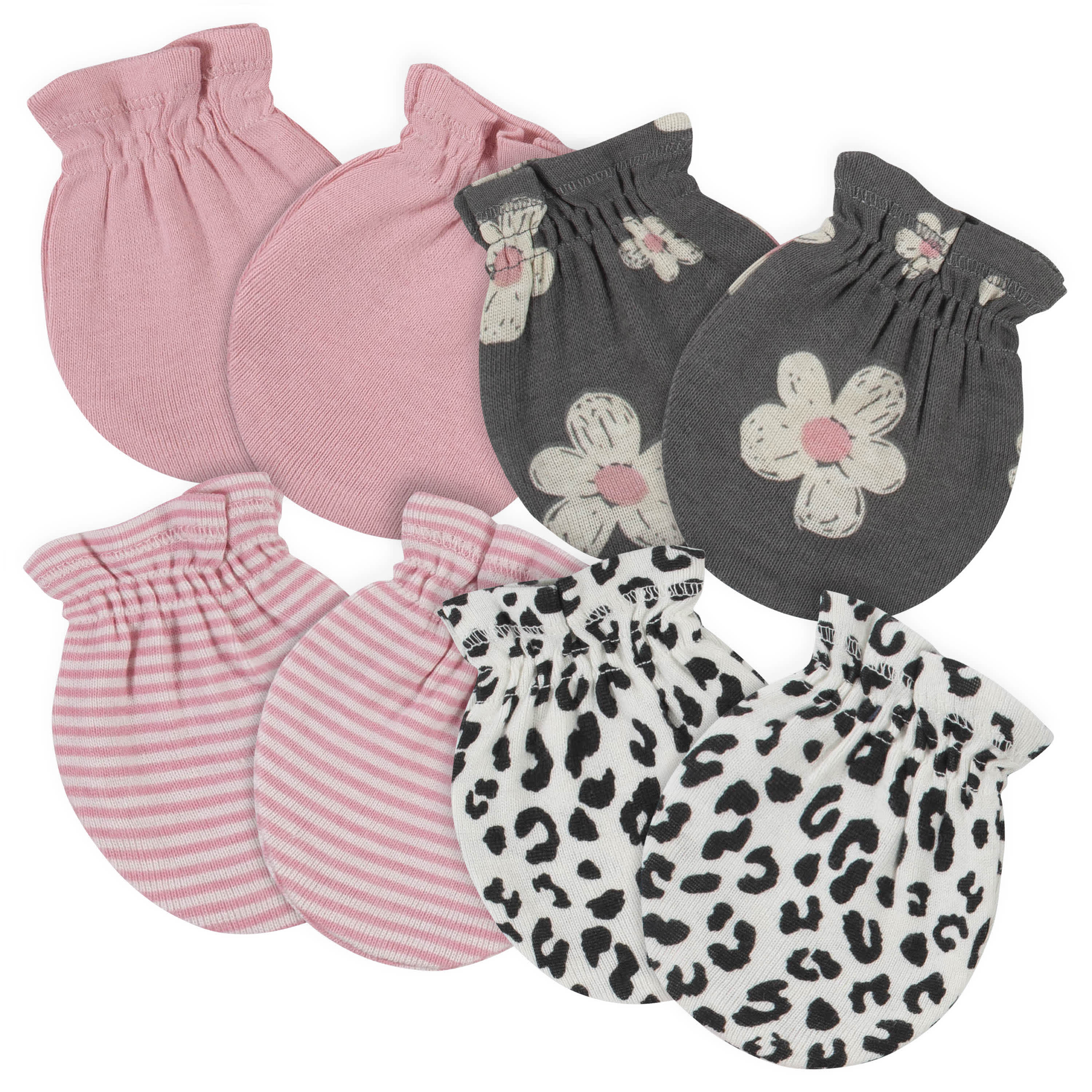 21-Piece Baby Girls Leopard Terry Bib, Burpcloth, Mittens, Cap and Bootie Sock Set-Gerber Childrenswear