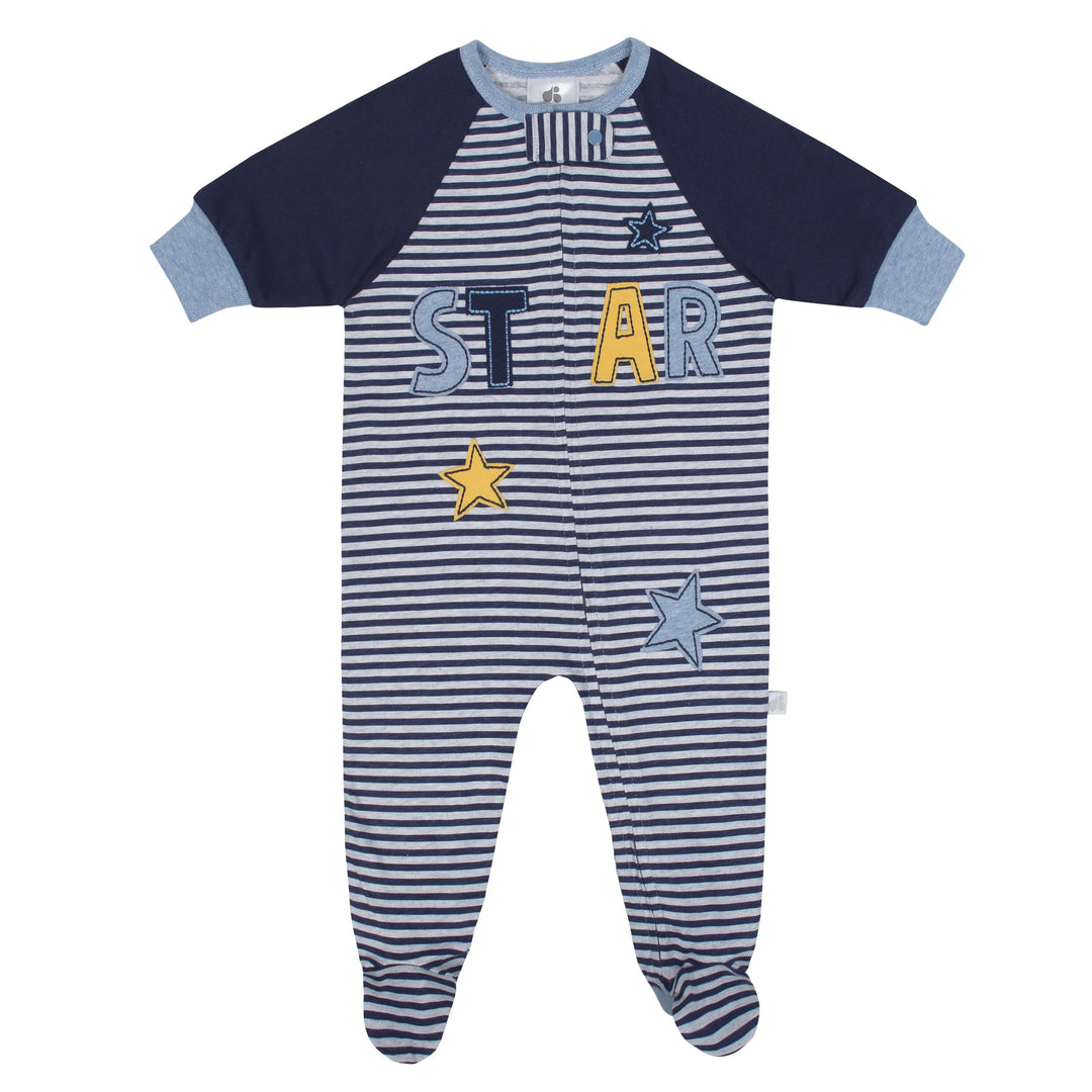 Baby Boy Organic Star Sleep N' Play-Gerber Childrenswear