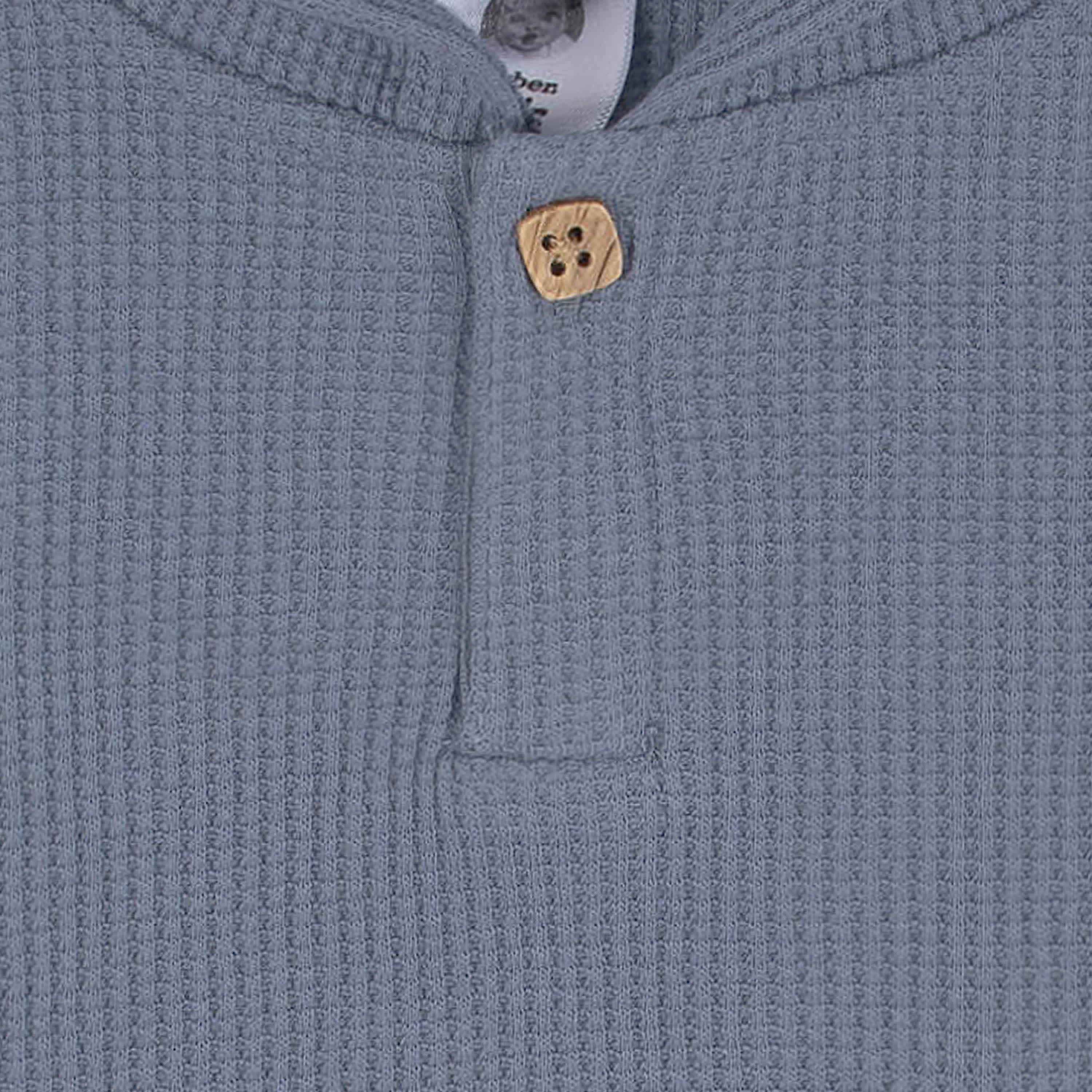 2-Piece Infant & Toddler Boys Dusty Blue Waffle Hoodie & Jogger Set