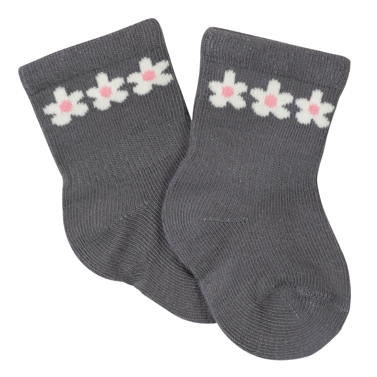 6-Pack Baby Girls Leopard Wiggle-Proof™ Jersey Crew Socks-Gerber Childrenswear