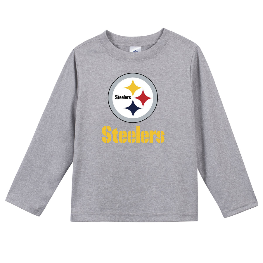 Pittsburgh Steelers Toddler Boys Long Sleeve Tee Shirt-Gerber Childrenswear