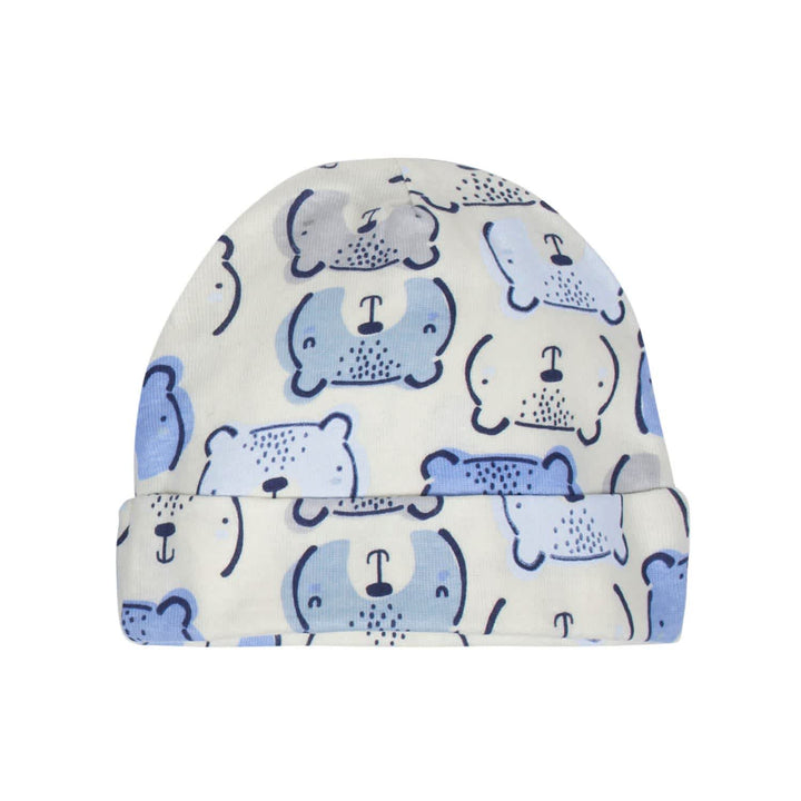 Gerber® Organic 3-Pack Baby Boys Teddy Ribbed Caps-Gerber Childrenswear