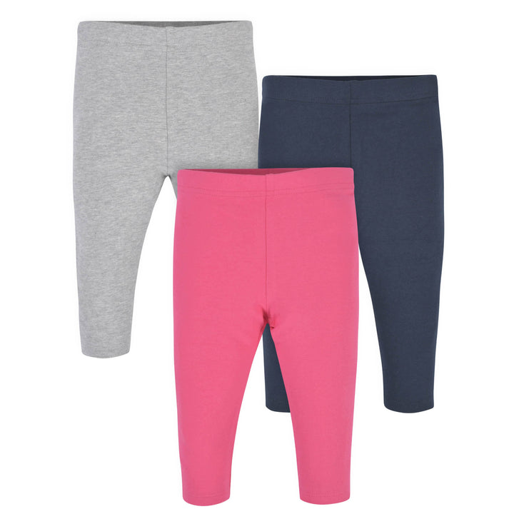 3-Pack Baby & Toddler Girls Hot Pink & Navy Premium Leggings-Gerber Childrenswear