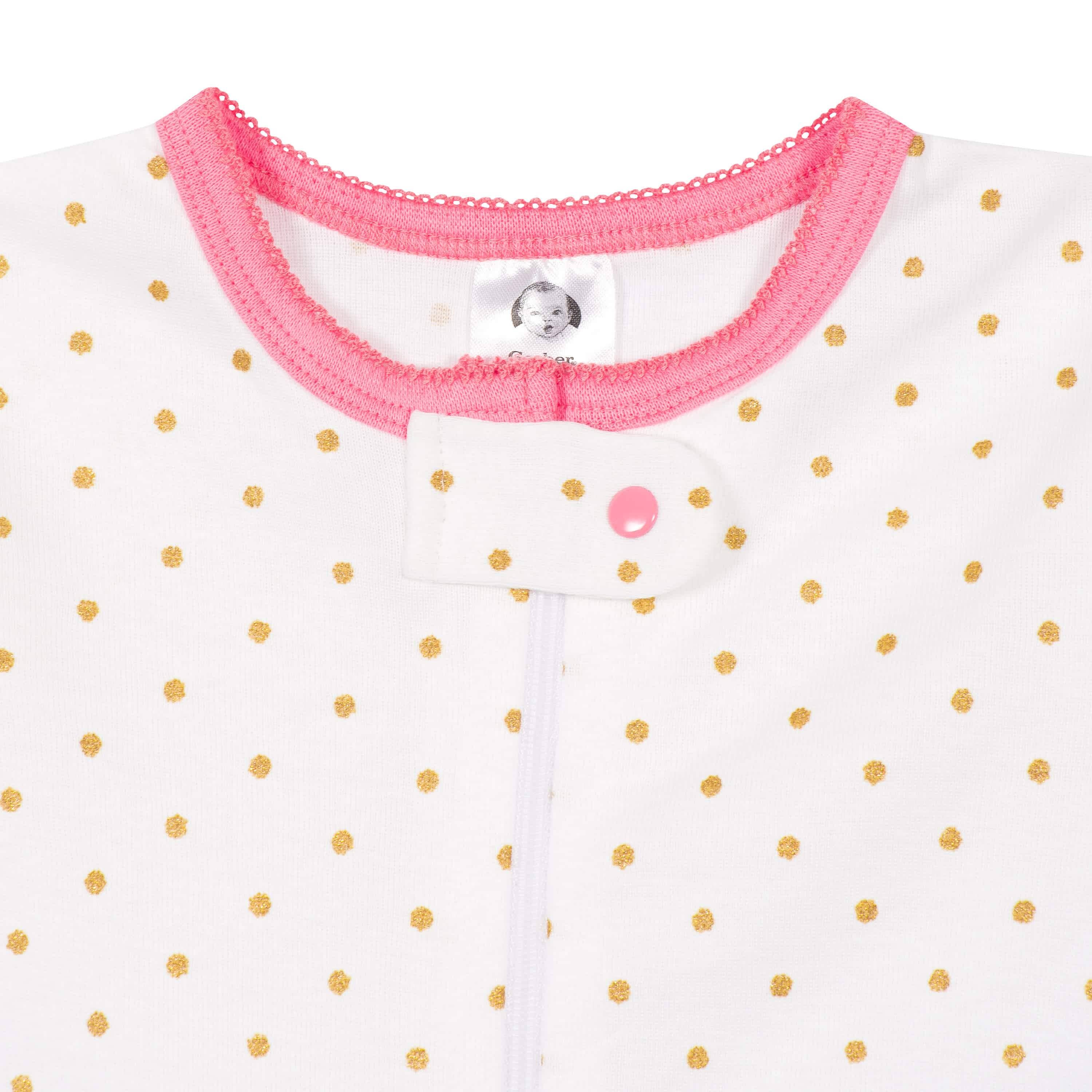 4-Pack Baby & Toddler Girls Dreams & Rainbows Snug Fit Footed Cotton Pajamas-Gerber Childrenswear