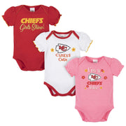 Kansas City Chiefs Baby Girls Short Sleeve Bodysuits-Gerber Childrenswear
