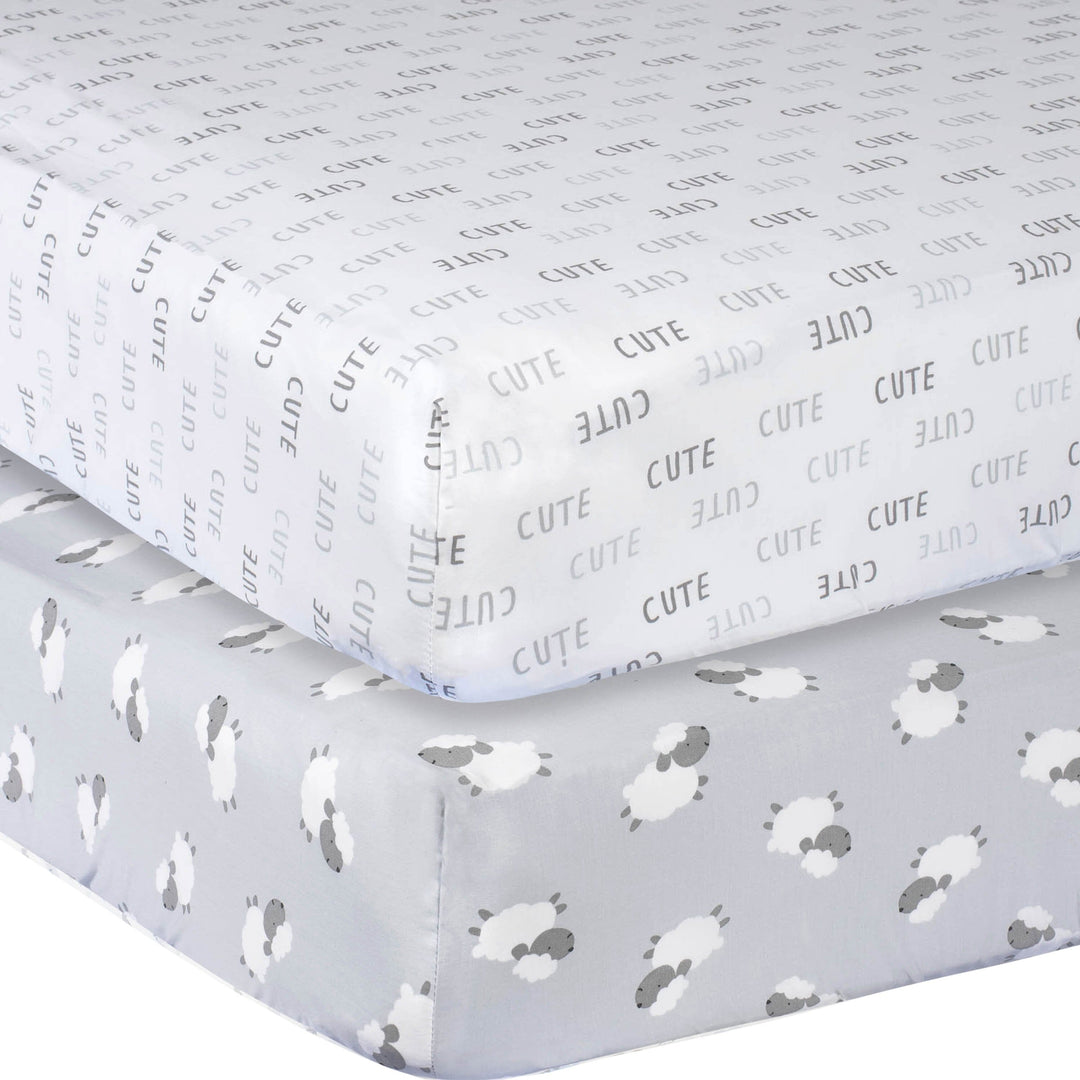 Gerber 2-Pack Baby Neutral Lamb Fitted Crib Sheet
