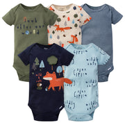 5-Pack Baby Boys Fox Short Sleeve Onesies® Bodysuits
