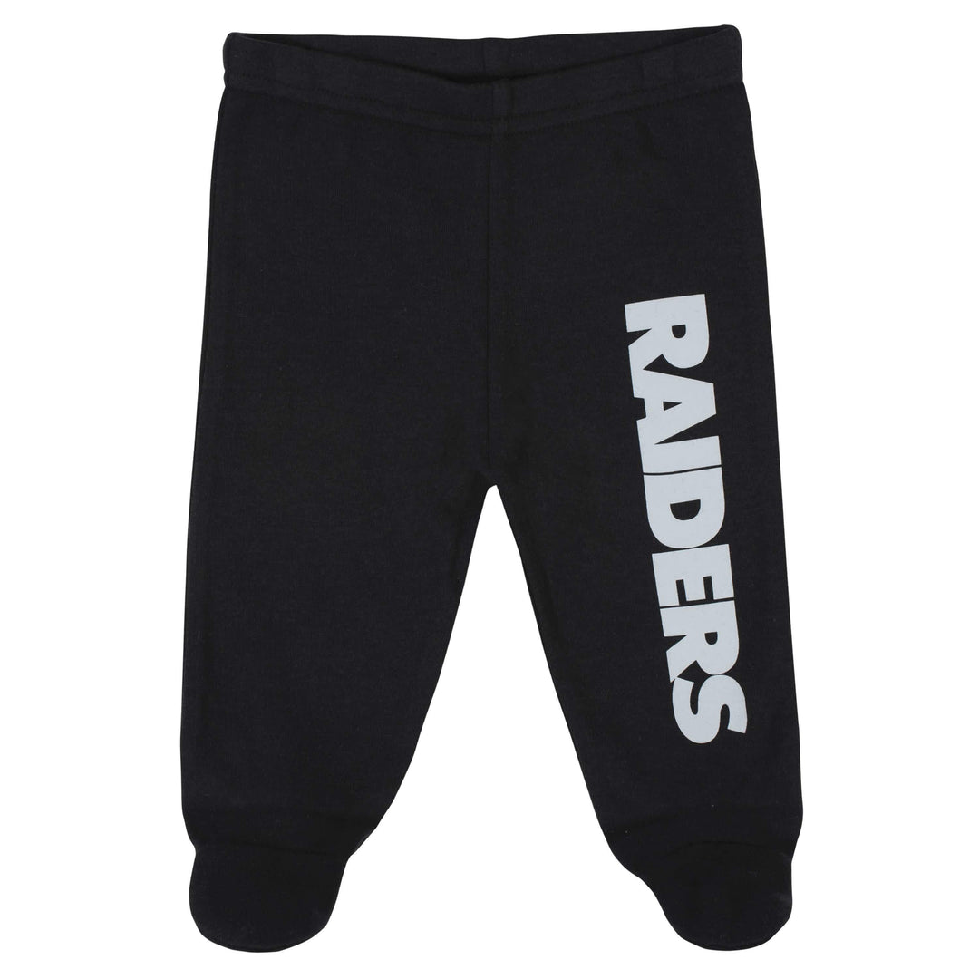 Las Vegas Raiders 3-Piece Baby Boys Bodysuit, Pant, and Cap Set-Gerber Childrenswear