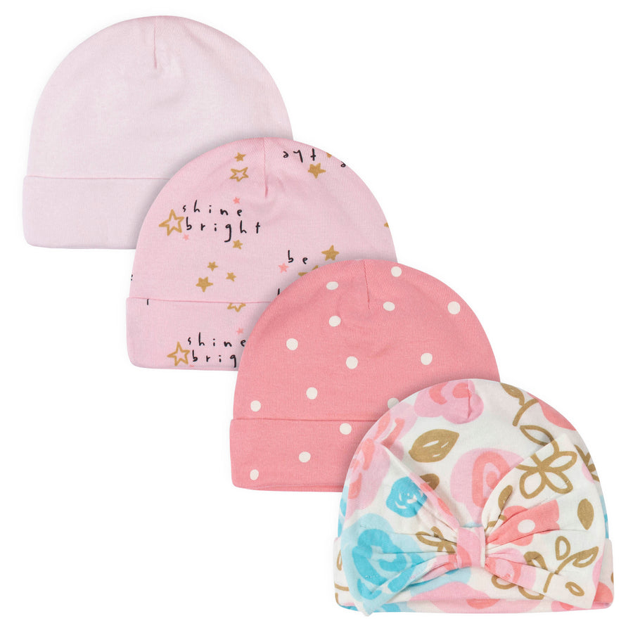 4-Pack Baby Girls Princess Caps-Gerber Childrenswear