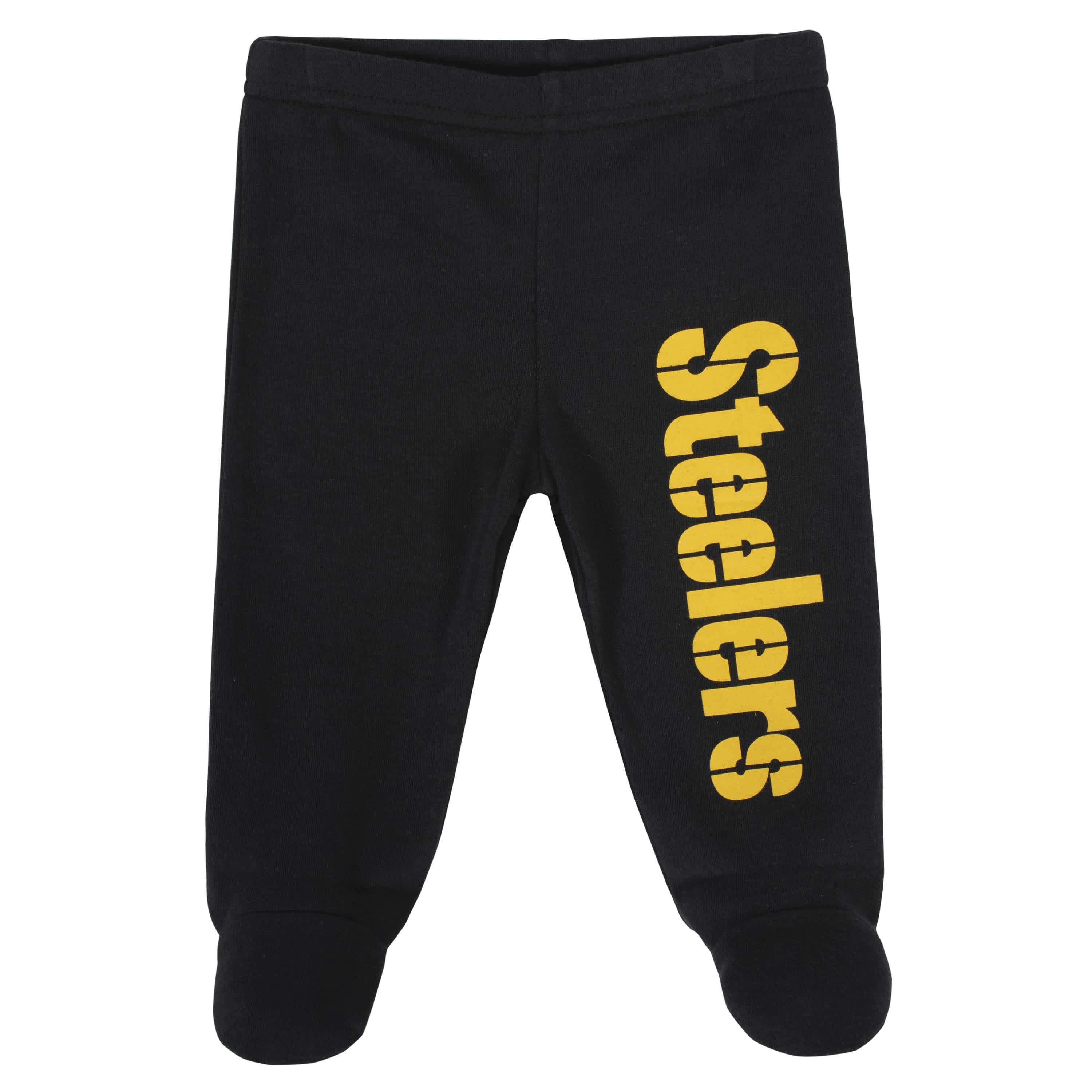 Pittsburgh Steelers 3-Piece Baby Boys Bodysuit, Pant, and Cap Set-Gerber Childrenswear