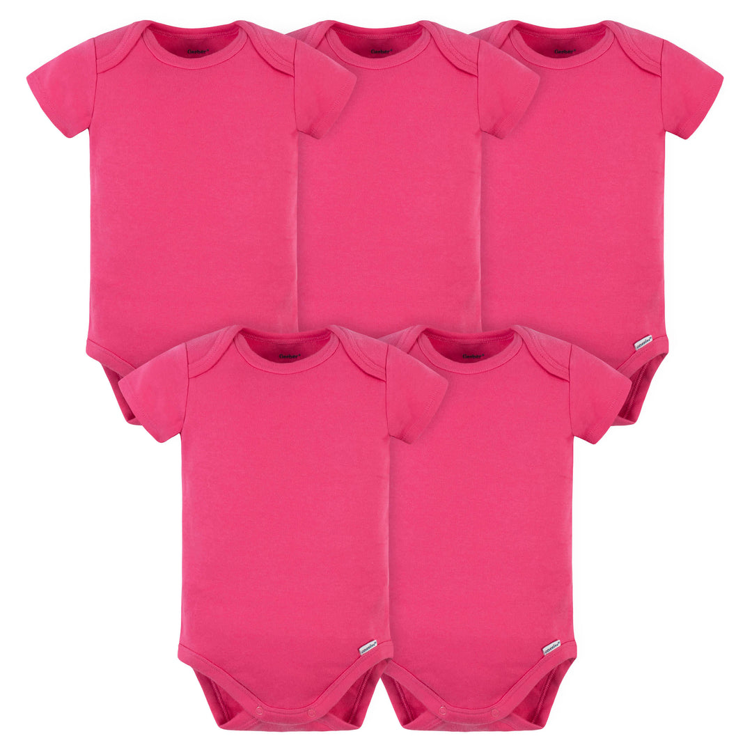 5-Pack Baby Hot Pink Premium Onesies® Bodysuits-Gerber Childrenswear