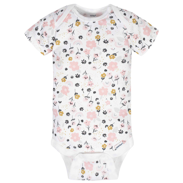 8-Pack Baby Girls Bear Short Sleeve Onesies® Bodysuits-Gerber Childrenswear