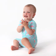 Baby Girls Rainbow Buttery-Soft Viscose Made from Eucalyptus Snug Fit Romper