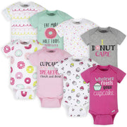 8-Pack Baby Girls Sweet Treats Onesies® Brand Bodysuits-Gerber Childrenswear