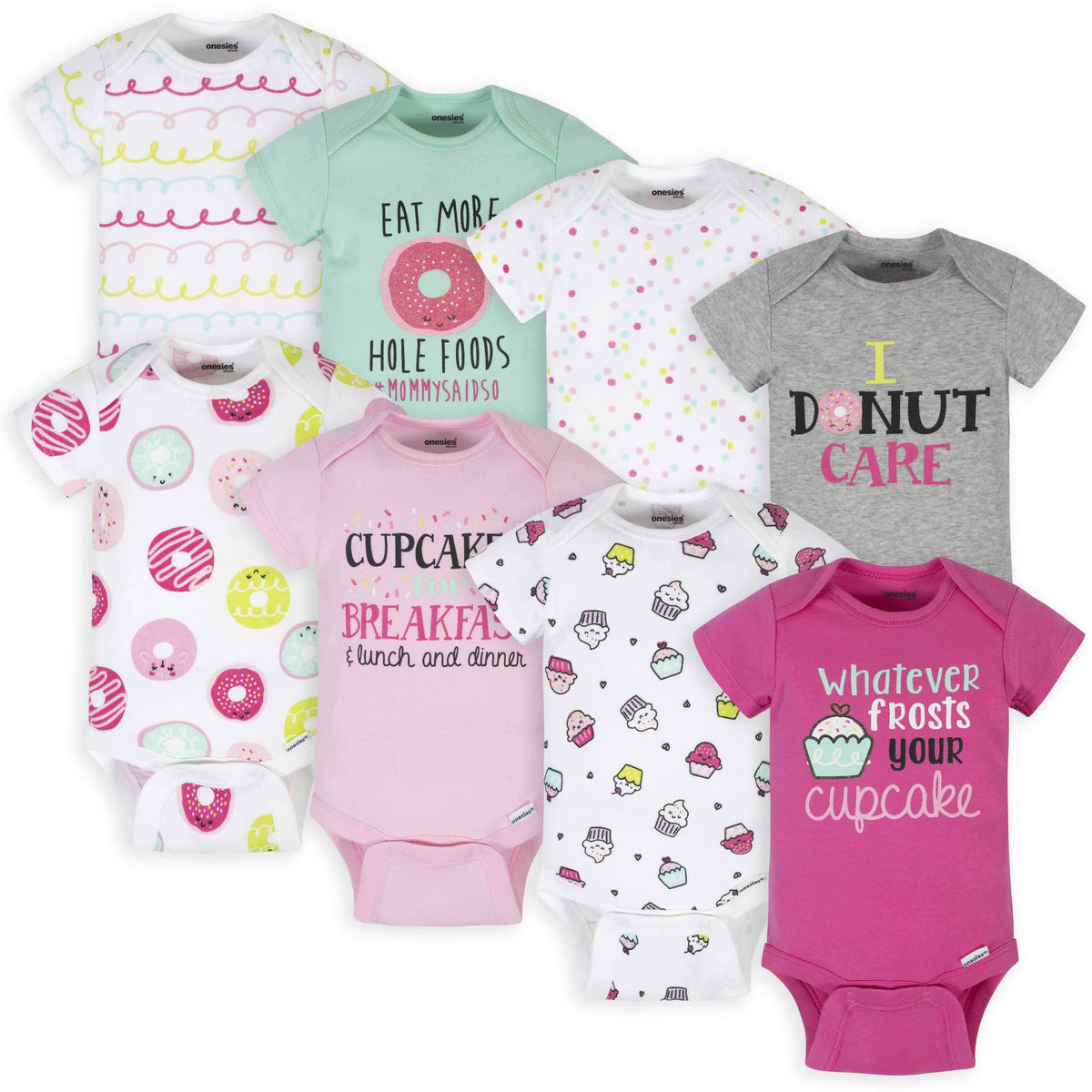 8 Pack Sweet Treats Onesies® Bodysuits
