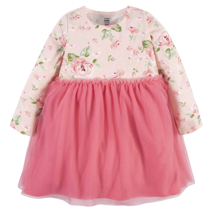 Baby & Toddler Girls Feelin' Floral Long Sleeve Tulle Dress-Gerber Childrenswear